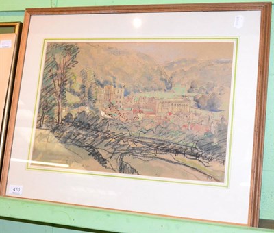 Lot 470 - Lord Methuen, Rievaulx Abbey, signed and dated 1932, mixed media