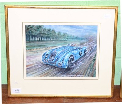 Lot 475 - Phil May (20th century contemporary), ";Jean Pierre in His 3.3 Bugatti Wins French GP 1935";,...