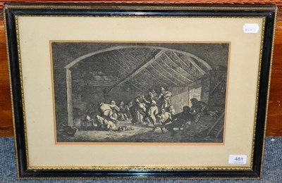 Lot 481 - After Hogarth- Barn Dance, engraving, framed and glazed