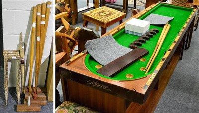 Lot 1020 - A croquet set and Riley bar billiards set