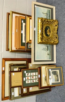 Lot 1061 - A quantity of framed pictures, prints and cigarette cards