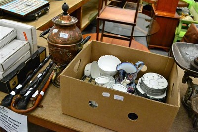 Lot 1072 - A pressed glass bowl ";Earl of Beaconsfield";, a Shelley china tea service, Cyples teapot, two...