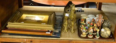 Lot 1080 - Ten various Goebel figures, three pictures, resin figure of a boy, camel etc