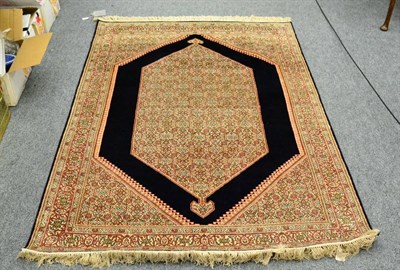 Lot 1089 - A Jaipur rug, blue field with central medallion