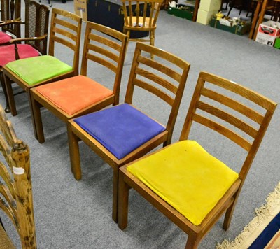 Lot 1092 - A set of four modern oak chairs