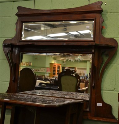 Lot 1120 - An oak over mantel mirror