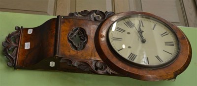 Lot 1124 - A burr walnut veneered striking drop dial wall clock