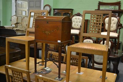 Lot 1136 - An Edwardian painted mahogany workbox