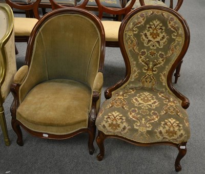 Lot 1162 - Two Victorian nursing chairs