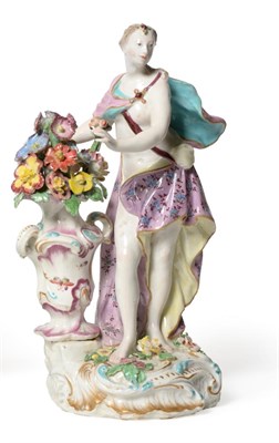 Lot 69 - A Chelsea Porcelain Figure of Flora, circa 1755, from a set of The Seasons, the standing...