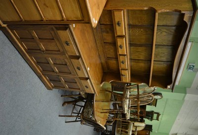 Lot 1198 - A Kent oak dresser, table and six chairs