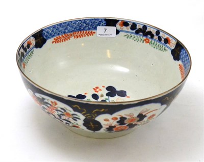Lot 7 - A late 18th century Chinese Imari pattern punch bowl, unfinished, 31cm diameter