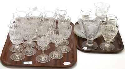 Lot 40 - Two trays of 19th century and later glass
