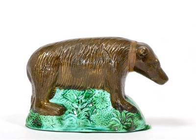 Lot 79 - A Wood Type Pearlware Figure of a Bear, circa 1790, naturalistically modelled standing on all...