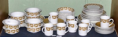 Lot 115 - A part Wedgwood Susie Cooper design dinner/tea service 'Old Gold Keystone'