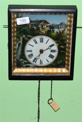 Lot 130 - A striking wall clock, dial with a landscape/lake scene