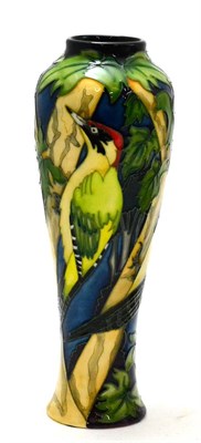 Lot 153 - A modern Moorcroft woodpecker pattern vase, 2008 open weekend, 26.5cm (second)