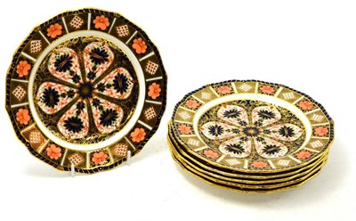Lot 154 - A set of six Royal Crown Derby Imari plates, pattern No. 1126