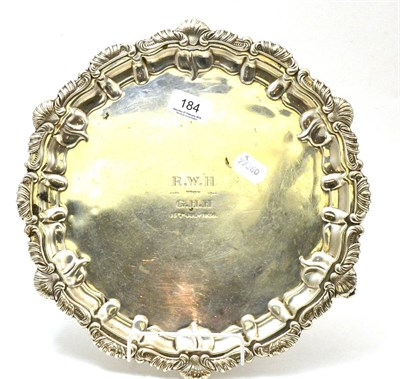 Lot 184 - A George V silver salver, Chester 1930, by S.B.& S.Ltd.