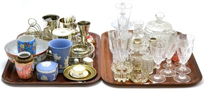 Lot 195 - Two trays of cut glass and electroplated ware