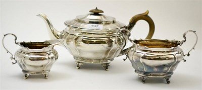 Lot 197 - A Victorian silver three piece tea service, London 1899 and 1900