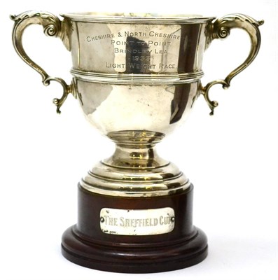Lot 200 - A George V silver two handled trophy cup ";The Sheffield Cup";, London 1931