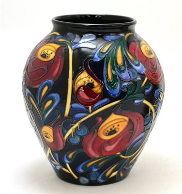 Lot 224 - A modern Moorcroft Rose pattern vase, designed by Rachel Bishop, numbered 28/50, red dot, 27cm...