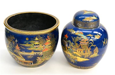 Lot 233 - A Carltonware ginger jar and cover (chipped rim) and a Carltonware planter (2)