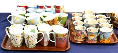 Lot 257 - Three trays of modern mugs, including Villeroy & Boch, Rosenthal etc