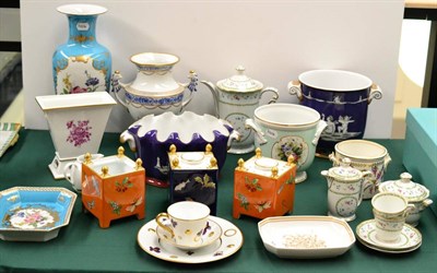 Lot 265 - Limoge Artois coffee set, Jordon's porcelain ice buckets and other Continental porcelain