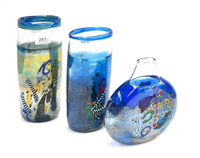Lot 281 - Three Kosta Boda glass vases