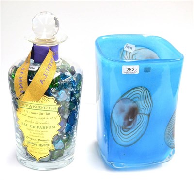 Lot 282 - Svaja glass vase and a Penhaligon's glass jar and stopper (2)