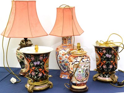 Lot 290 - Five modern table lamps