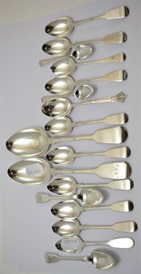 Lot 311 - A collection of assorted silver flatware (teaspoons and two tablespoons), various makers and...