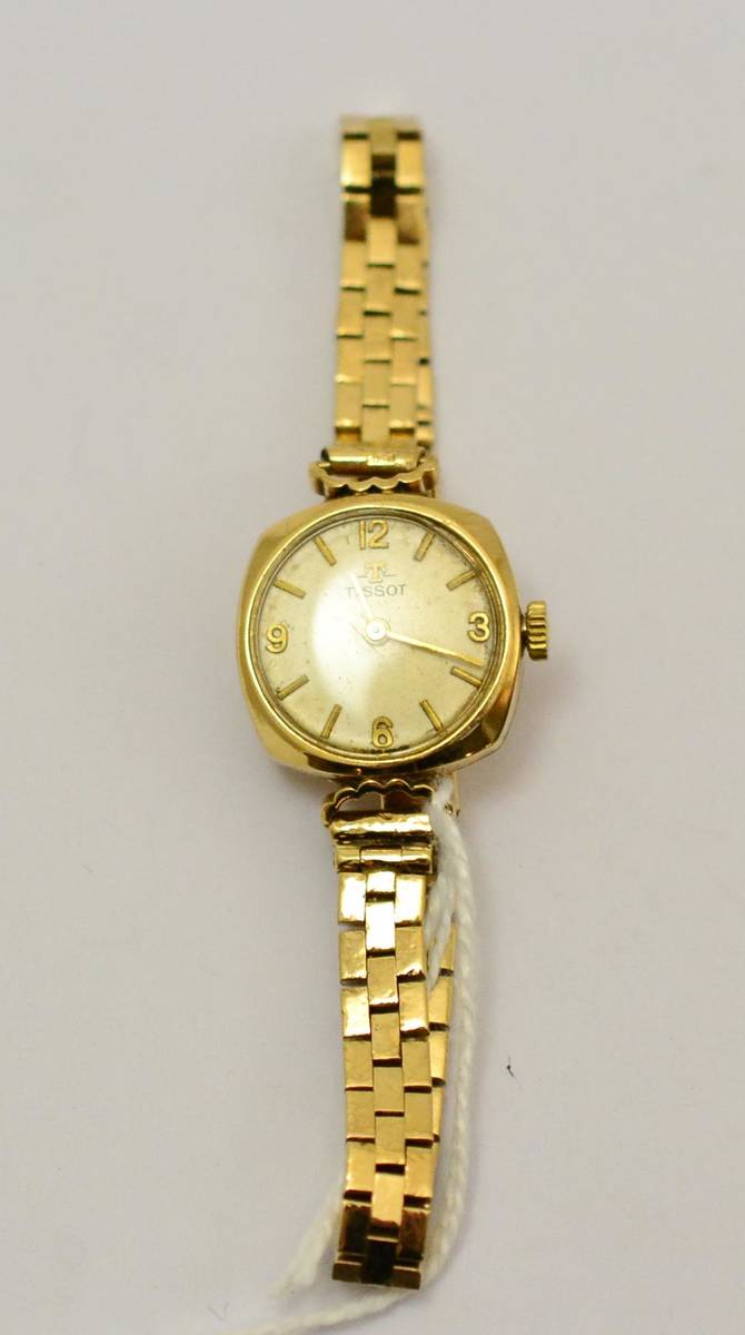 Lot 315 - Ladies 9ct gold Tissot wristwatch, model No.A.L.44