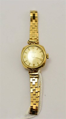 Lot 315 - Ladies 9ct gold Tissot wristwatch, model No.A.L.44