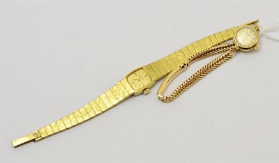 Lot 322 - A lady's 9ct gold wristwatch and a plated Favure-Leuba lady's wristwatch
