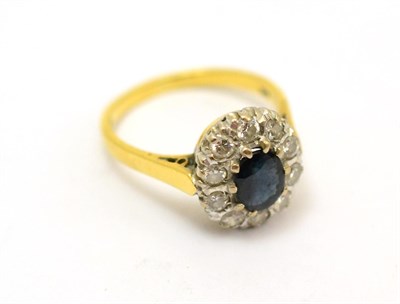 Lot 335 - Diamond and sapphire ring, hallmarked 18ct