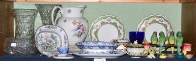 Lot 350 - A group of 19th century ceramics and glass including a part Ashworth Bros dessert service for...