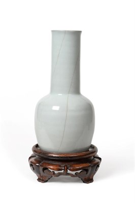 Lot 111 - A Chinese Guan Type Mallet Vase, probably Yuan or early Ming period, of ovoid form, the tall...