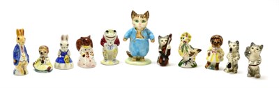 Lot 371 - Seven Peggy Foy Beatrix Potter figures, three Beswick Musical Kitten figures and a Beswick Tom...