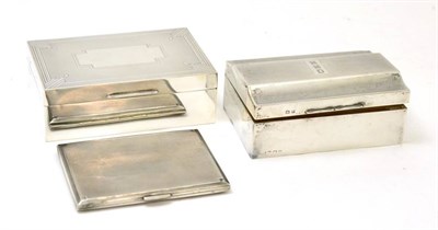 Lot 403 - A silver cigarette case and two silver cigarette boxes