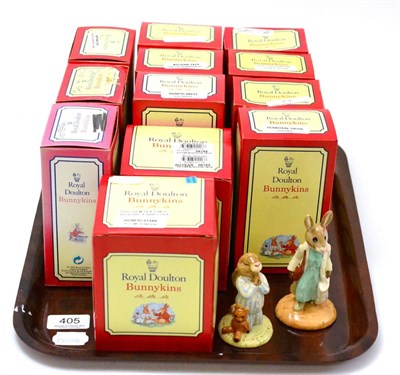 Lot 405 - Twelve Royal Doulton Bunnykins, boxed