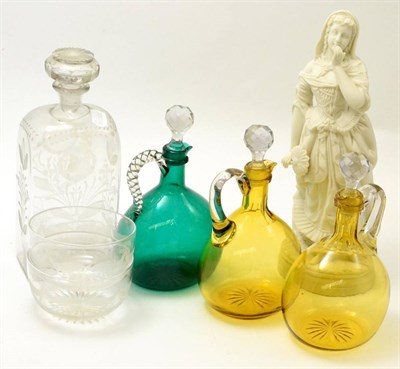 Lot 414 - Decanters and a Parian figure