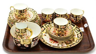 Lot 420 - A Royal Crown Derby Imari pattern part tea service