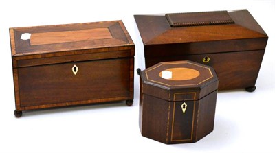 Lot 422 - Three 19th century tea caddies