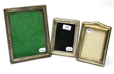 Lot 424 - Three silver mounted photograph frames