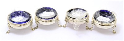 Lot 454 - A set of four matched silver salts, 18th century