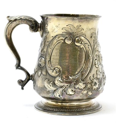 Lot 472 - An 18th century silver mug, later decorated in 19th century