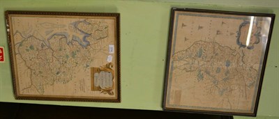 Lot 514 - Robert Morden - 'The County Palatine of Lancaster' and 'Cumberland', two early hand-coloured...